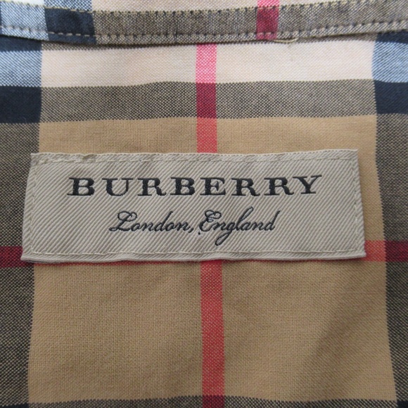 Burberry Men's Check Stretch Cotton Short Sleeve Shirt Archive Beige Size L - Picture 8 of 12